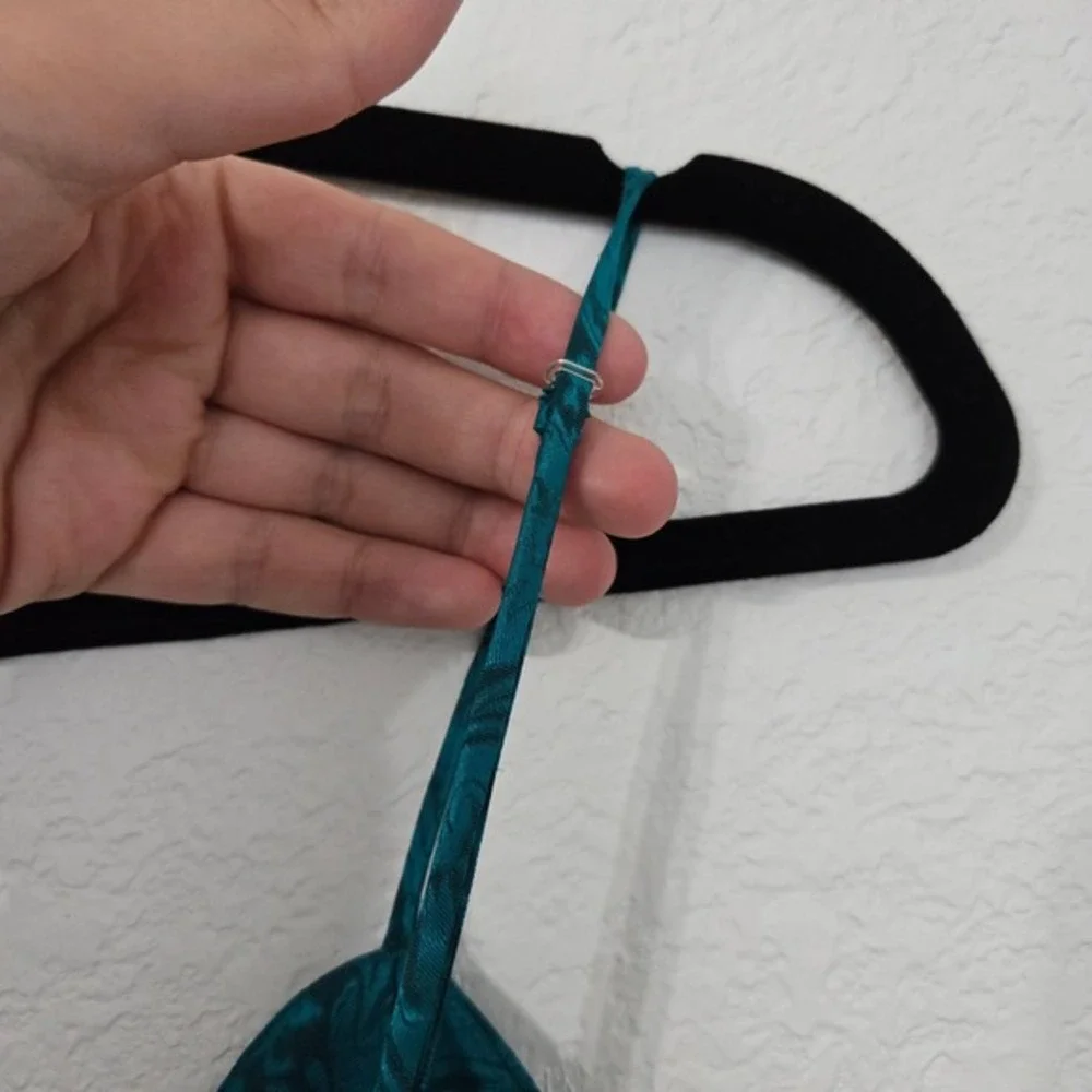 Victorias Secret M Y2K Vintage Slip Dress Mini Teal Green Lingerie‎ Cocktail - Picture 3 of 8